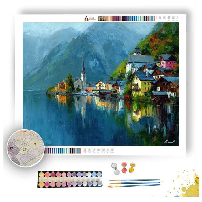 HALLSTATT MOUNTAIN MIRROR LAKE - Paint by Numbers Full Kit