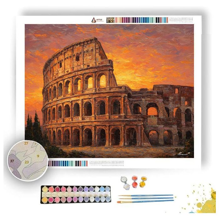 COLOSSEUM ROMAN SUNSET - Paint by Numbers Full Kit