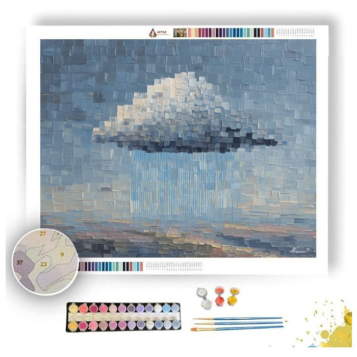 PIXEL RAINY CLOUD - Paint by Numbers Full Kit
