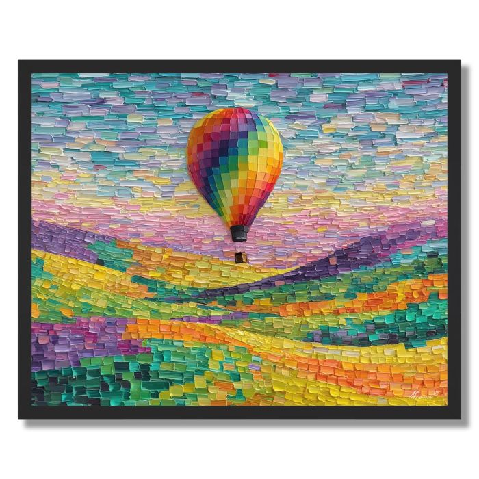 PIXEL HOT AIR BALLOON - FRAMED