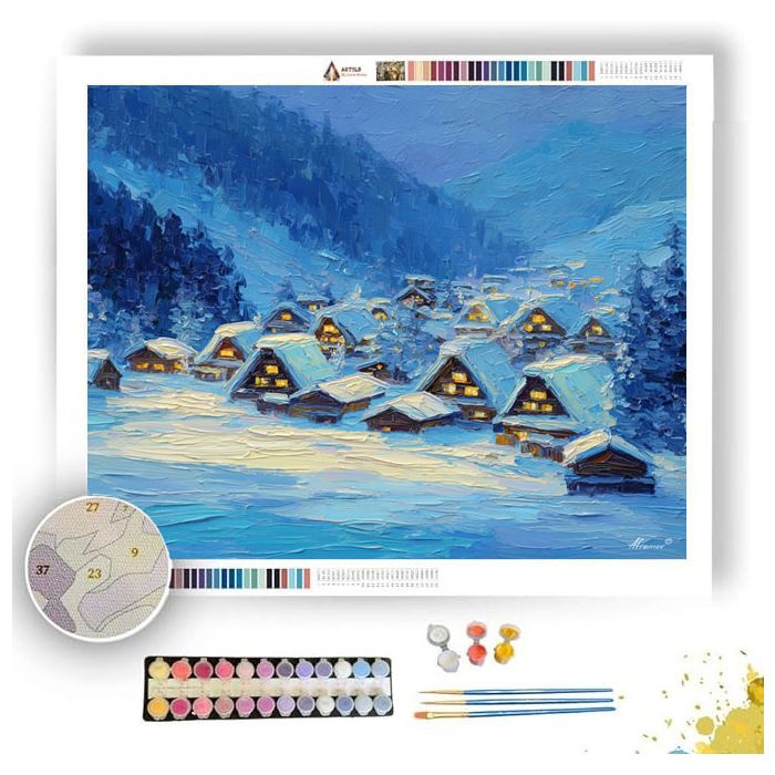 PIXEL WINTER VILLAGE - Paint by Numbers Full Kit