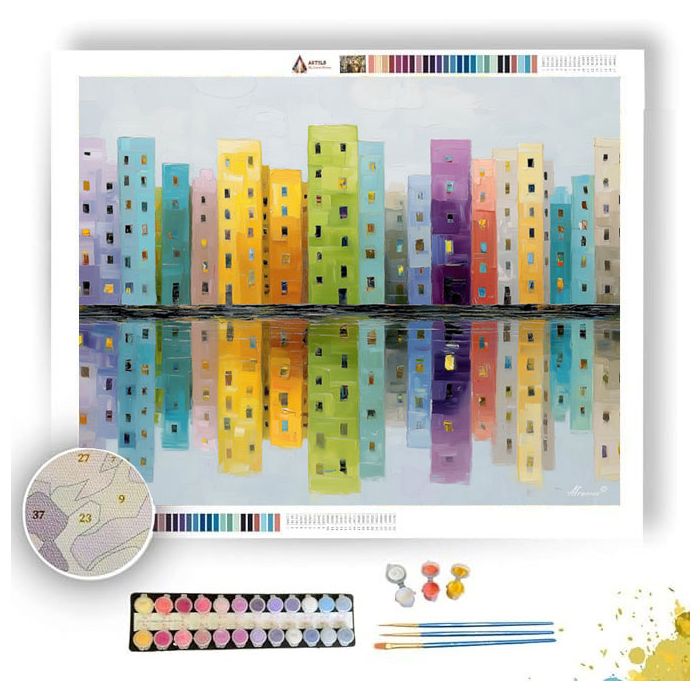 PIXEL CITY BLOCKS - Paint by Numbers Full Kit