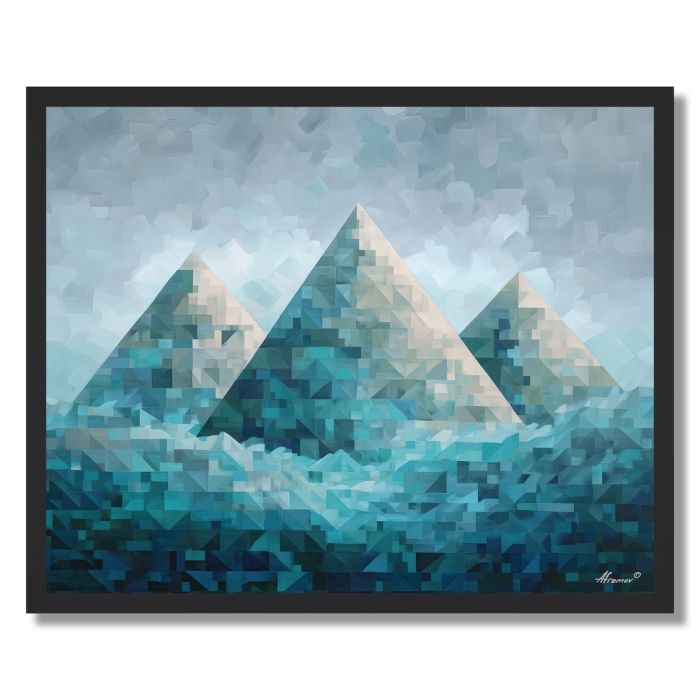PIXEL MOUNTAIN TRIAD - FRAMED