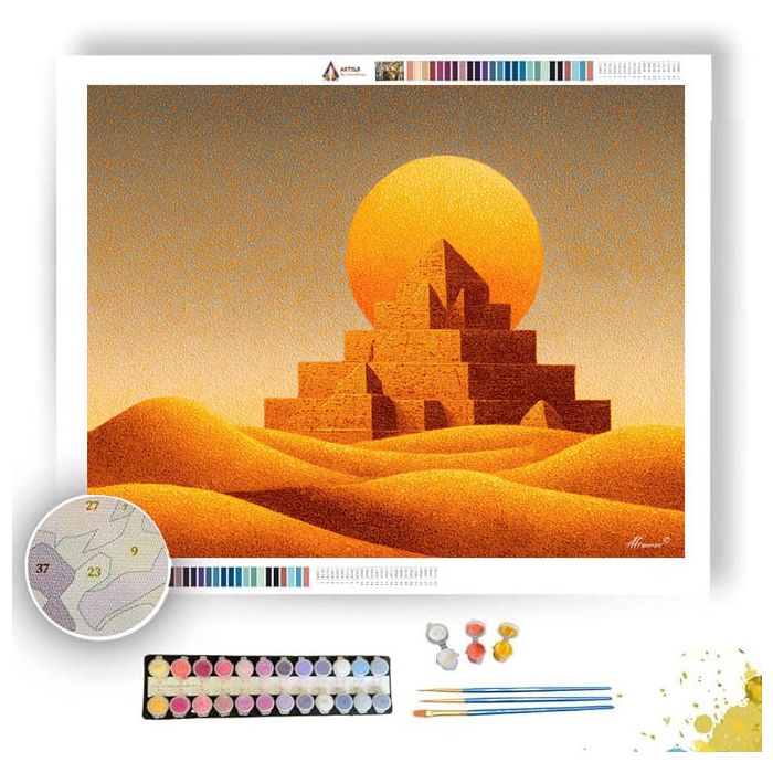 PIXEL DESERT PYRAMID - Paint by Numbers Full Kit