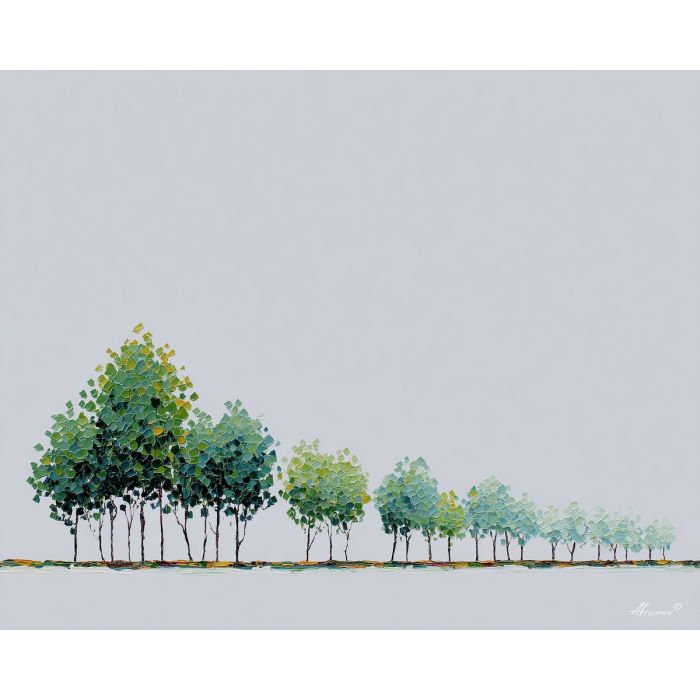 pixel forest, minimal trees, tiny pixel line art, green tree strip, simple nature pixel style, 8-bit forest, minimal silhouette, geometric trees