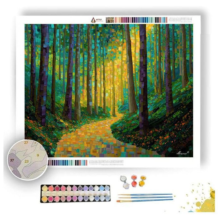 PIXEL FOREST PATH - Paint by Numbers Full Kit