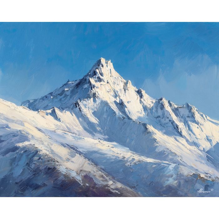 pixel snowy mountain, minimal peak, 8-bit nature, white summit, gray foothills, simple pixel landscape, geometric mountain art