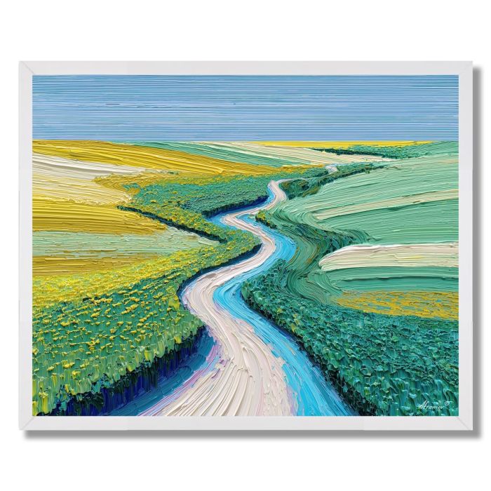 PIXEL RIVER PATH - FRAMED