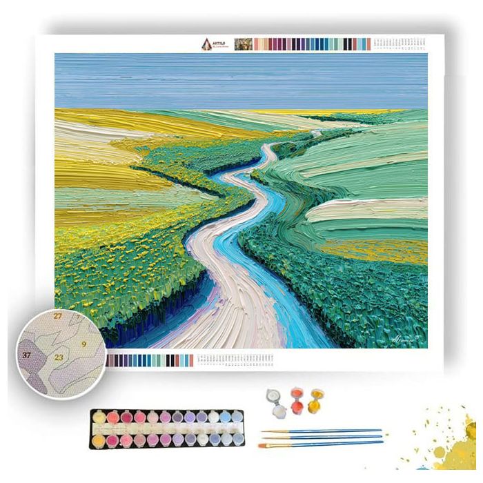 PIXEL RIVER PATH - Paint by Numbers Full Kit