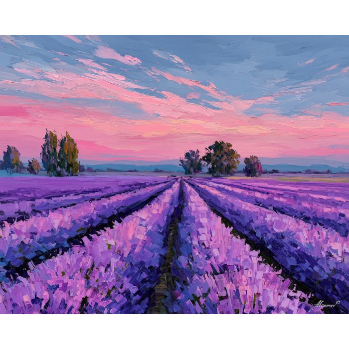 pixel lavender, minimal field, purple pixel rows, pastel landscape, 8-bit farm field, simple floral pixel art, soft pink sky