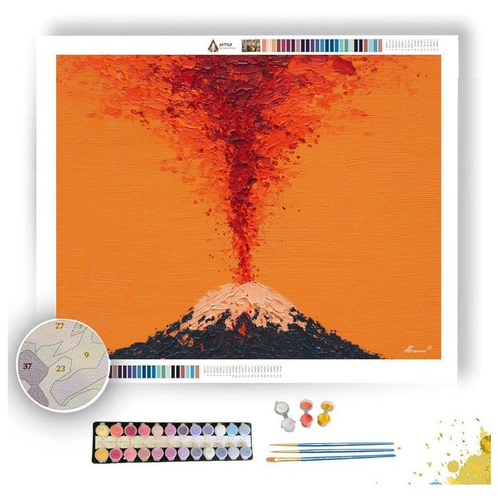 PIXEL VOLCANO SHAPE - Paint by Numbers Full Kit