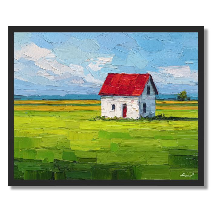 PIXEL FARMHOUSE ICON - FRAMED