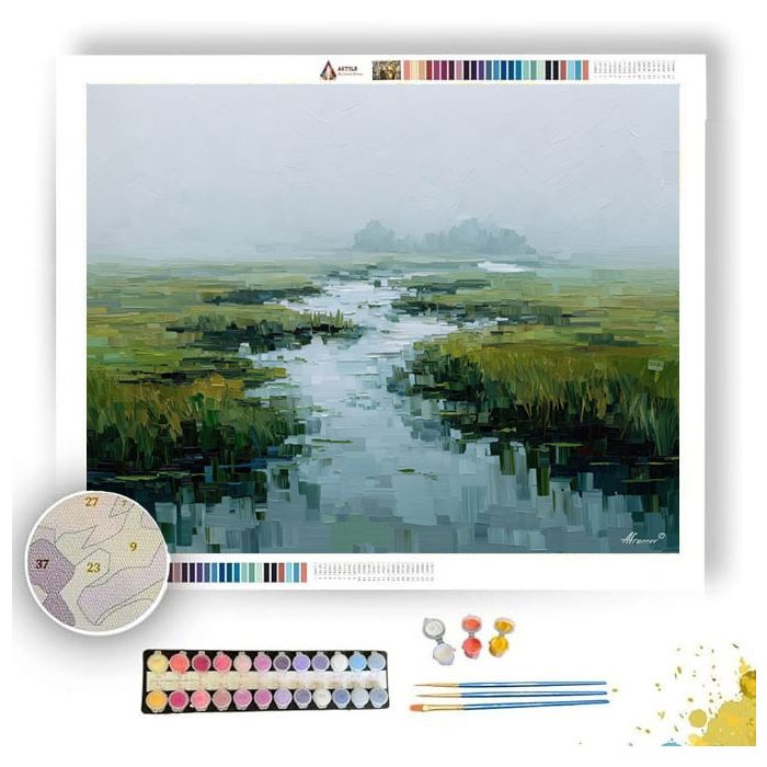 PIXEL FOGGY MARSH - Paint by Numbers Full Kit