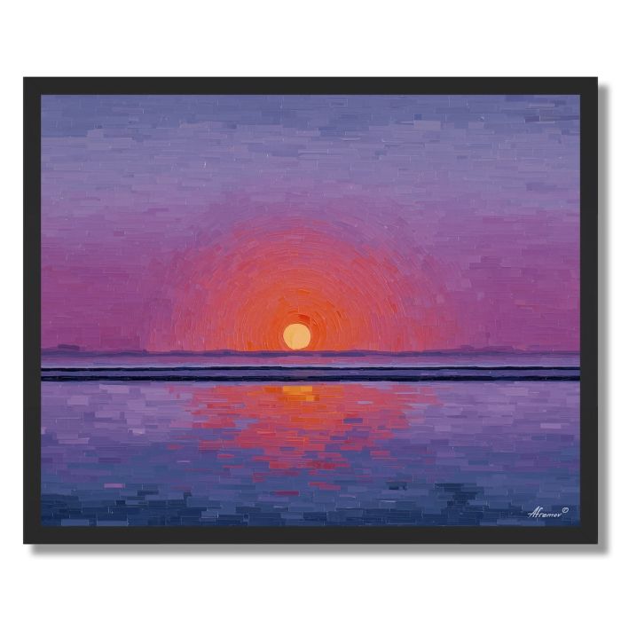 PIXEL SUNSET HORIZON - FRAMED