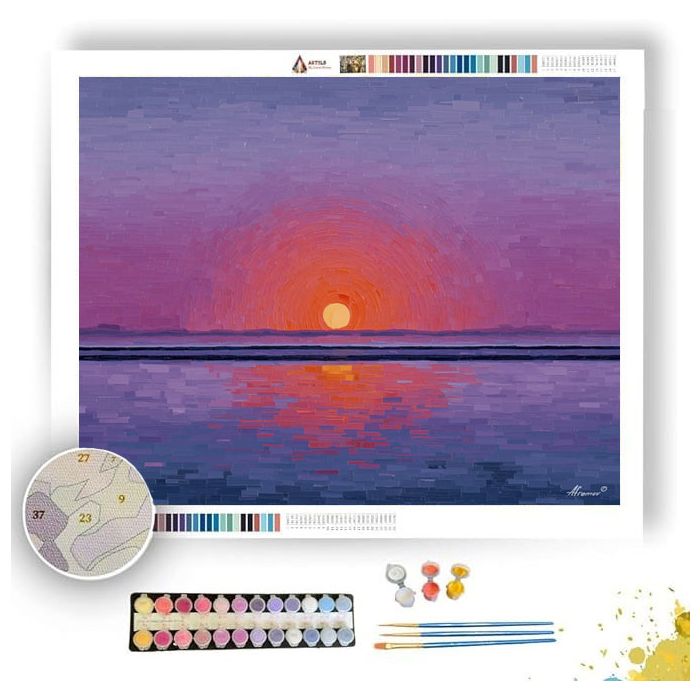 PIXEL SUNSET HORIZON - Paint by Numbers Full Kit