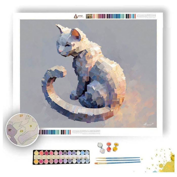ISO CAT SITTING VOXEL - Paint by Numbers Full Kit