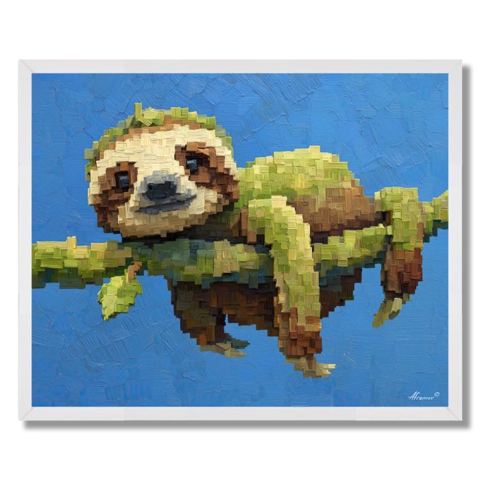 ISO SLOTH HANGING VOXEL - FRAMED