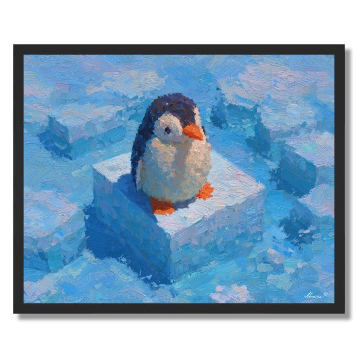 ISO PENGUIN WINTER CUBE - FRAMED