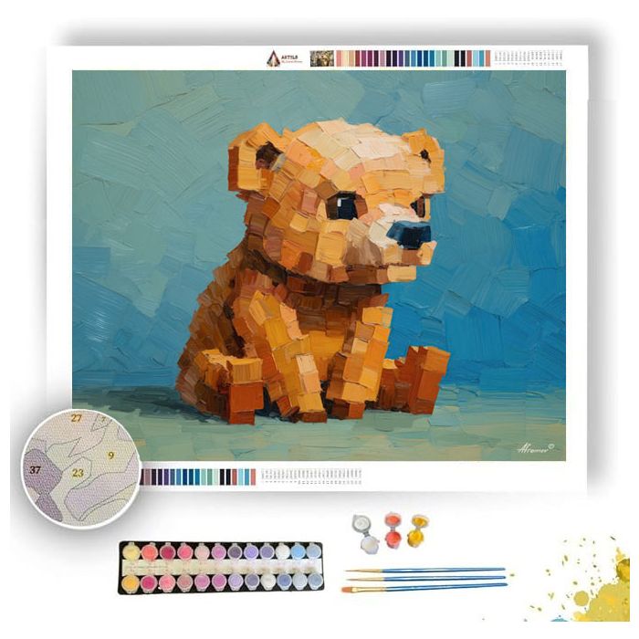 ISO BEAR CUB BLOCK FORM - Paint by Numbers Full Kit