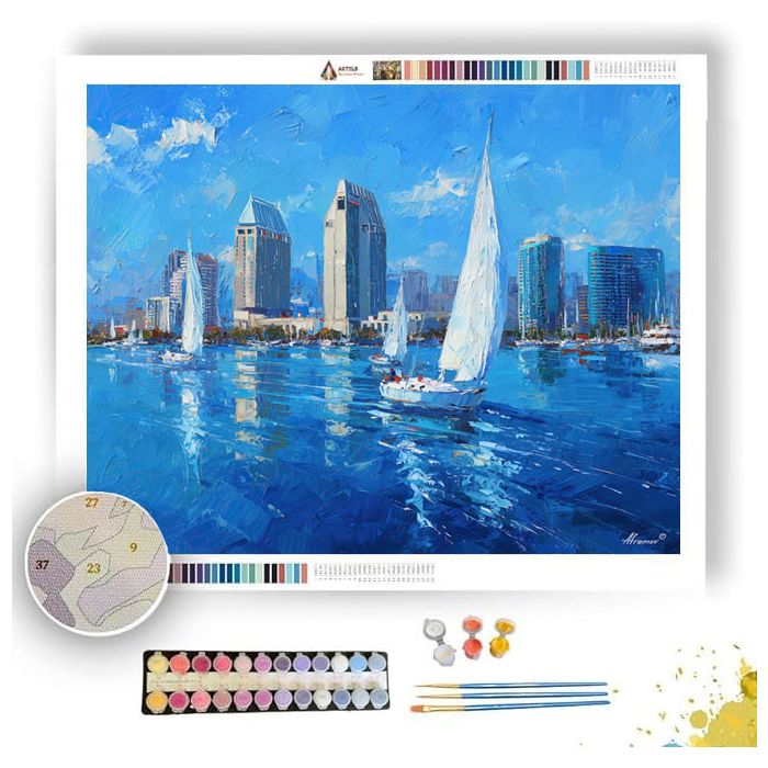 SAN DIEGO BAY HARBOR LIGHT - Paint by Numbers Full Kit