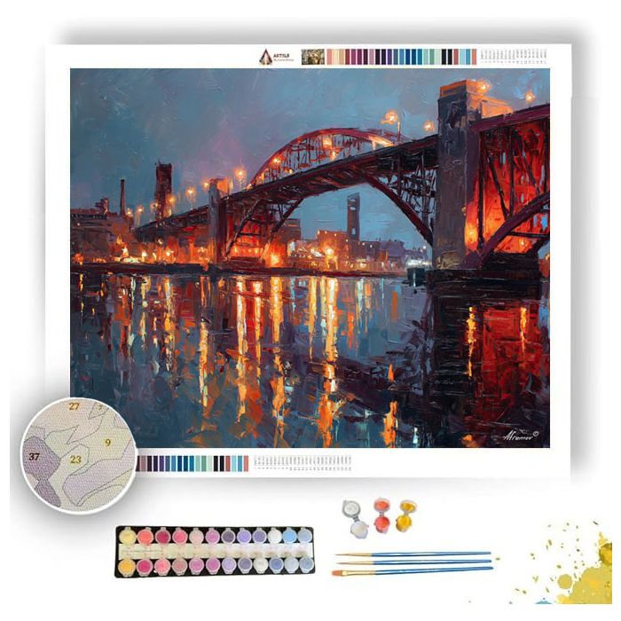 ARCHES OF BROADWAY BRIDGE NYC - Paint by Numbers Full Kit