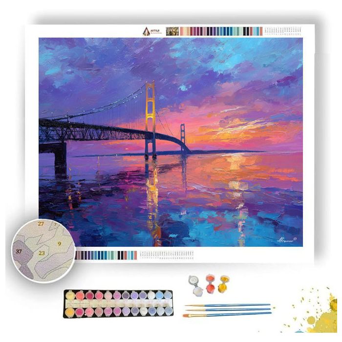 MACKINAC BRIDGE NORTHERN DAWN - Paint by Numbers Full Kit