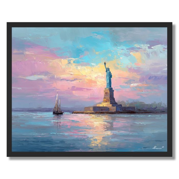 STATUE OF LIBERTY DAWN LIGHT - FRAMED
