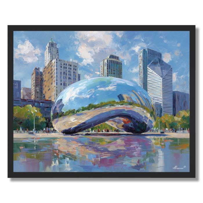 CHICAGO BEAN REFLECTIONS - FRAMED