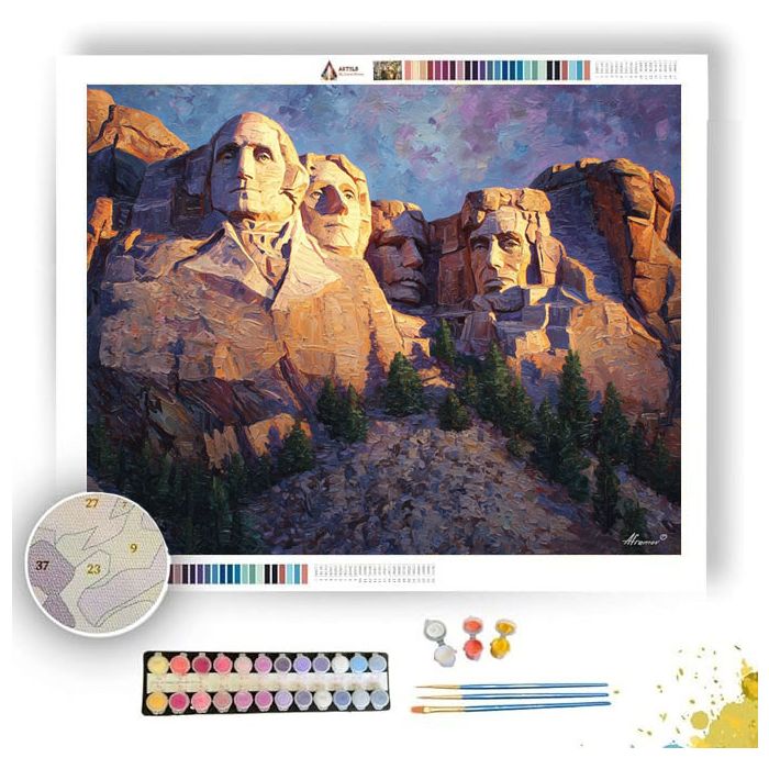 MOUNT RUSHMORE GRANITE GLOW - Paint by Numbers Full Kit