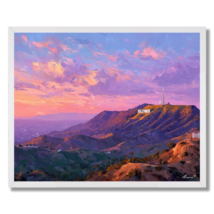 HOLLYWOOD HILLS MARQUEE SKY - FRAMED