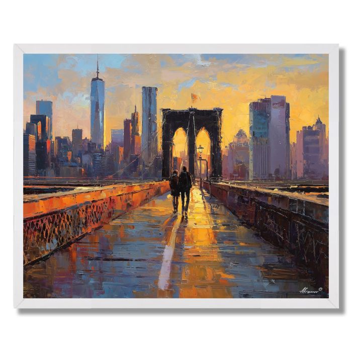 BROOKLYN BRIDGE GOLDEN PATH - FRAMED