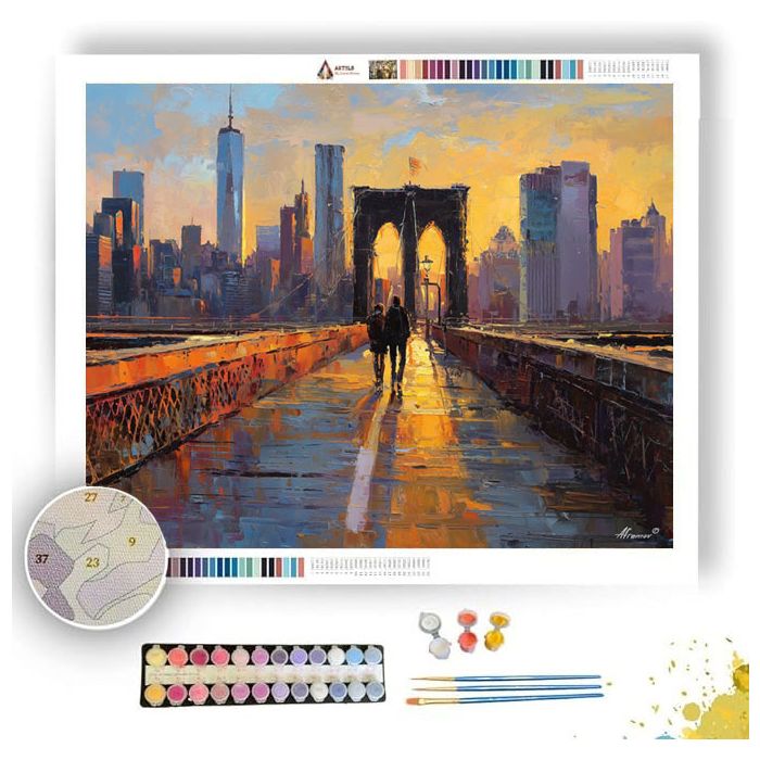 BROOKLYN BRIDGE GOLDEN PATH - Paint by Numbers Full Kit