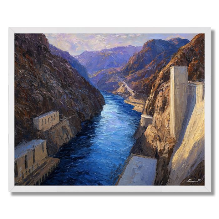 HOOVER DAM SUNLIT WALLS - FRAMED