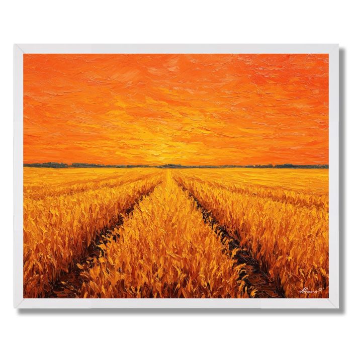 GOLDEN CORNFIELD MIDWEST SUNRISE - FRAMED