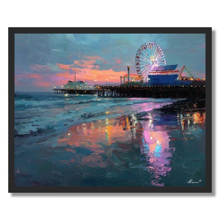 SANTA MONICA PIER GLOW - FRAMED