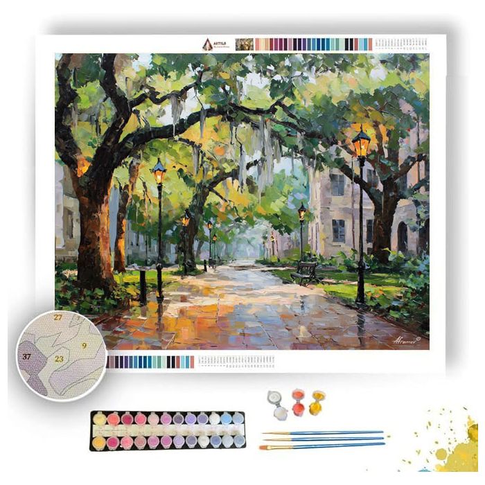 SAVANNAH OAKS AND LANTERNS - Paint by Numbers Full Kit