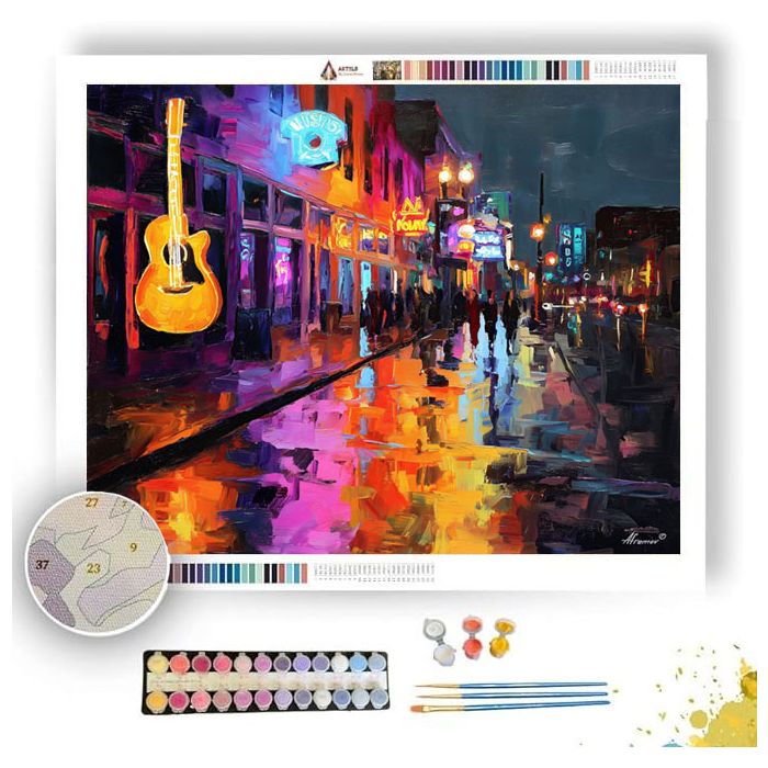 NASHVILLE HONKY-TONK NEON - Paint by Numbers Full Kit