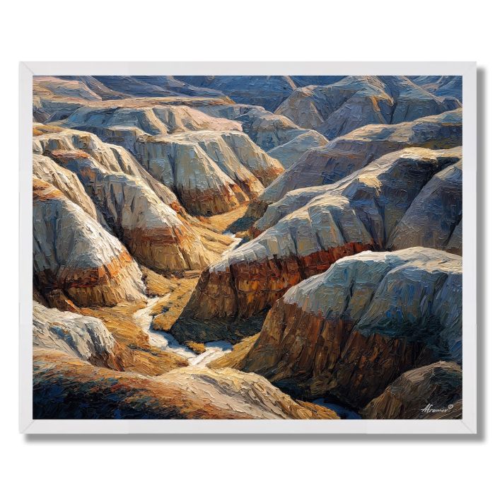 BADLANDS PAINTED RAVINES - FRAMED