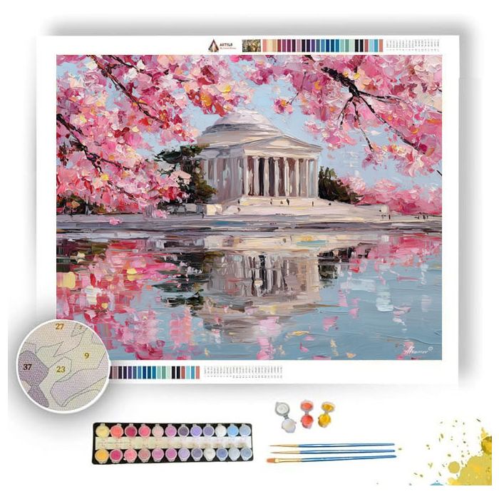 WASHINGTON D.C. CHERRY BLOSSOM SPRING - Paint by Numbers Full Kit