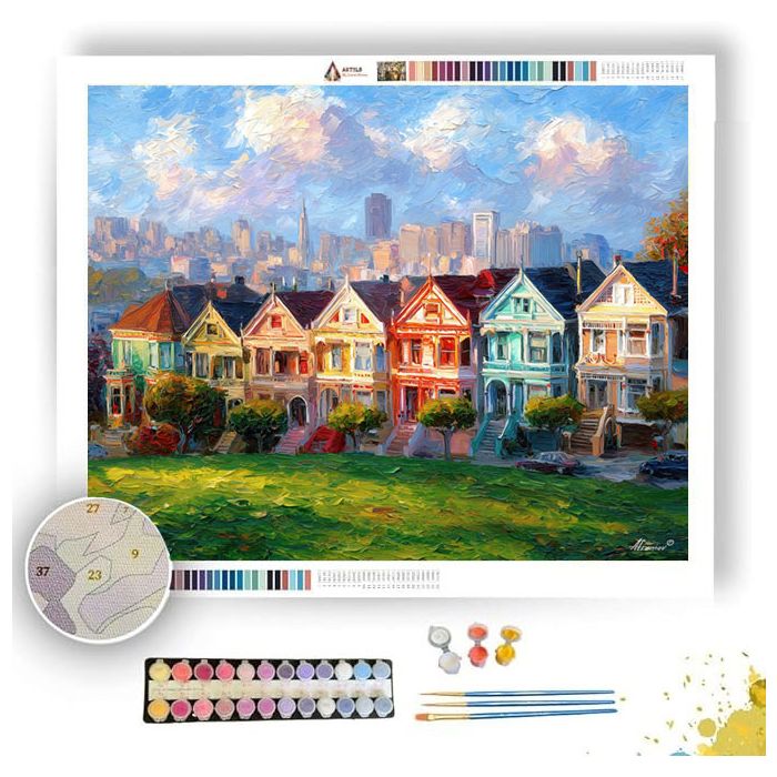 SAN FRANCISCO PAINTED LADIES GLOW - Paint by Numbers Full Kit