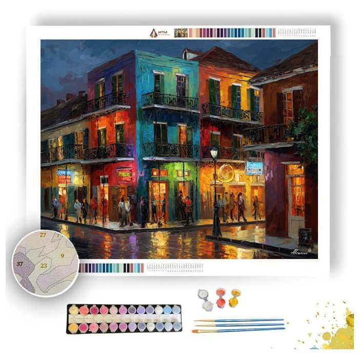 NEW ORLEANS FRENCH QUARTER NIGHTS - Paint by Numbers Full Kit