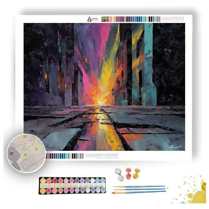 CITY SHADOW SPLASH - Paint by Numbers Full Kit
