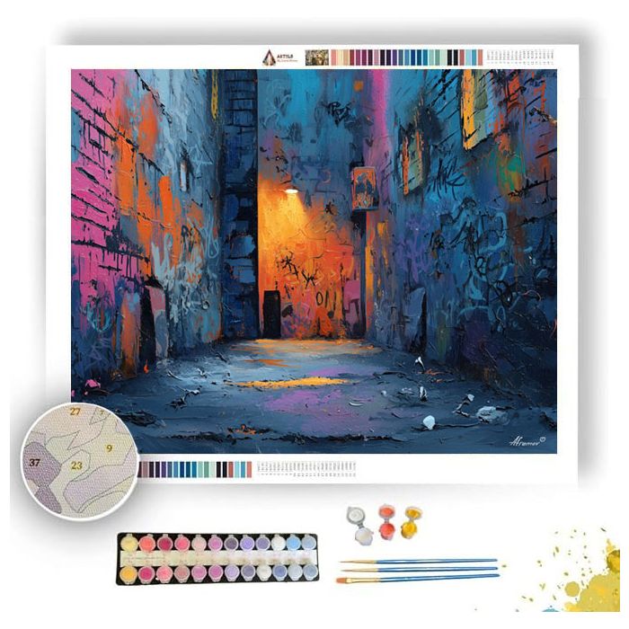 DARK ALLEY STENCIL - Paint by Numbers Full Kit