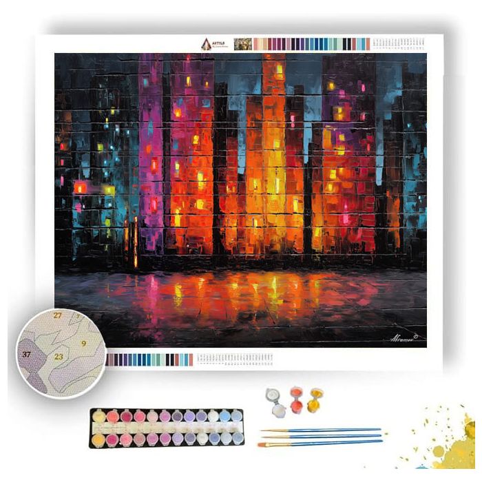 CITY LIGHT GRAFFITI - Paint by Numbers Full Kit