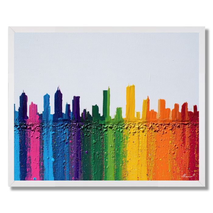 GRAFFITI SKYLINE STRIPE - FRAMED