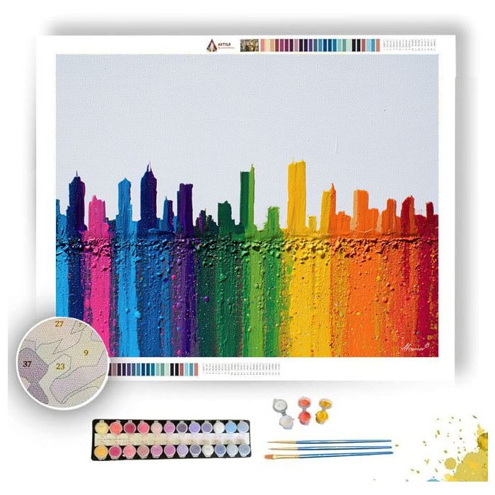 GRAFFITI SKYLINE STRIPE - Paint by Numbers Full Kit