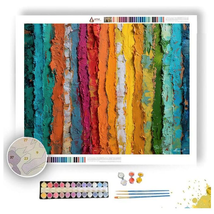 WALL OF RISING COLORS - Paint by Numbers Full Kit