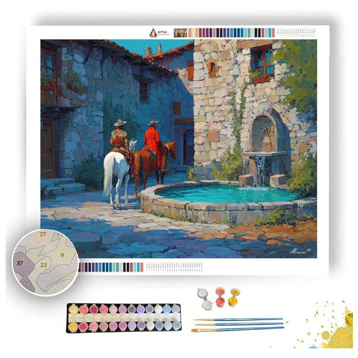 RESTING HORSEMEN - Paint by Numbers Full Kit