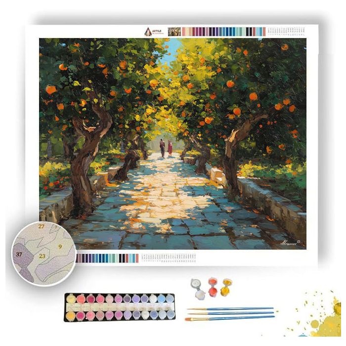 ORANGE GROVE OF LIGHT - Paint by Numbers Full Kit