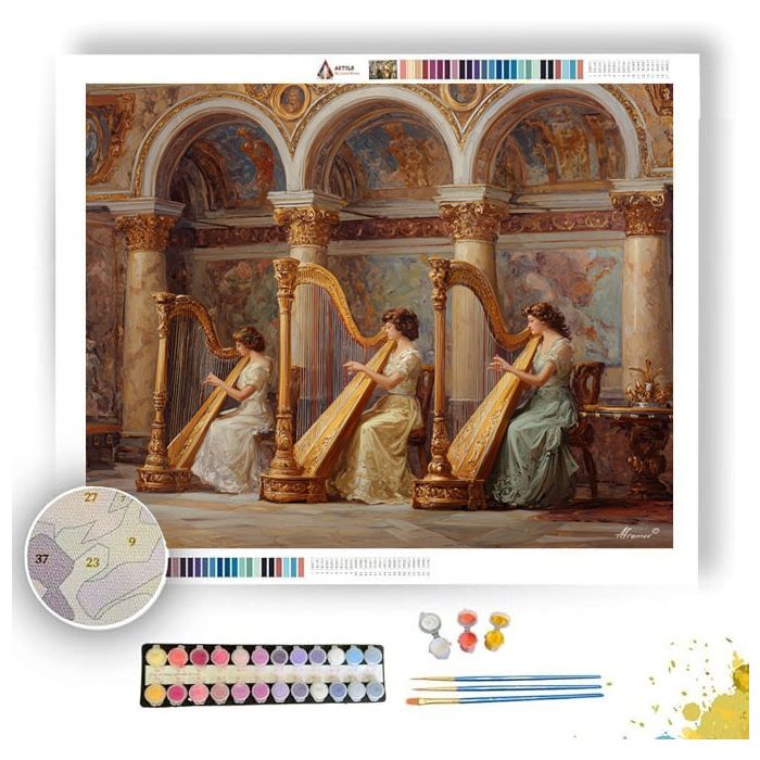 HARPISTS OF THE COURT - Paint by Numbers Full Kit